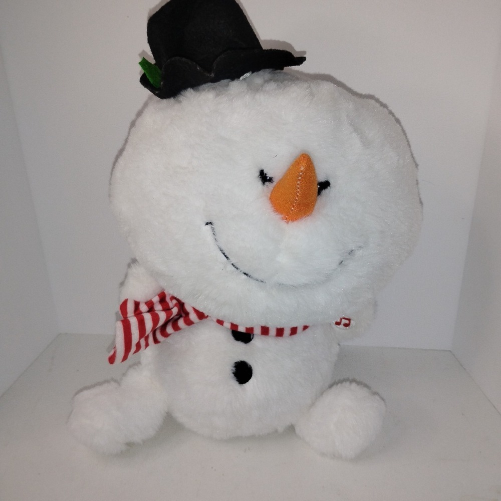 2022 Cuddle Barn Caroling Cuties Plush Snowman 10" Tall Animated Stuffed Animal - Picture 2 of 9